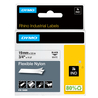 NASTRO NYLON FLESSIBILE 19mm x 3.5mt nero su bianco 18489 RHINO