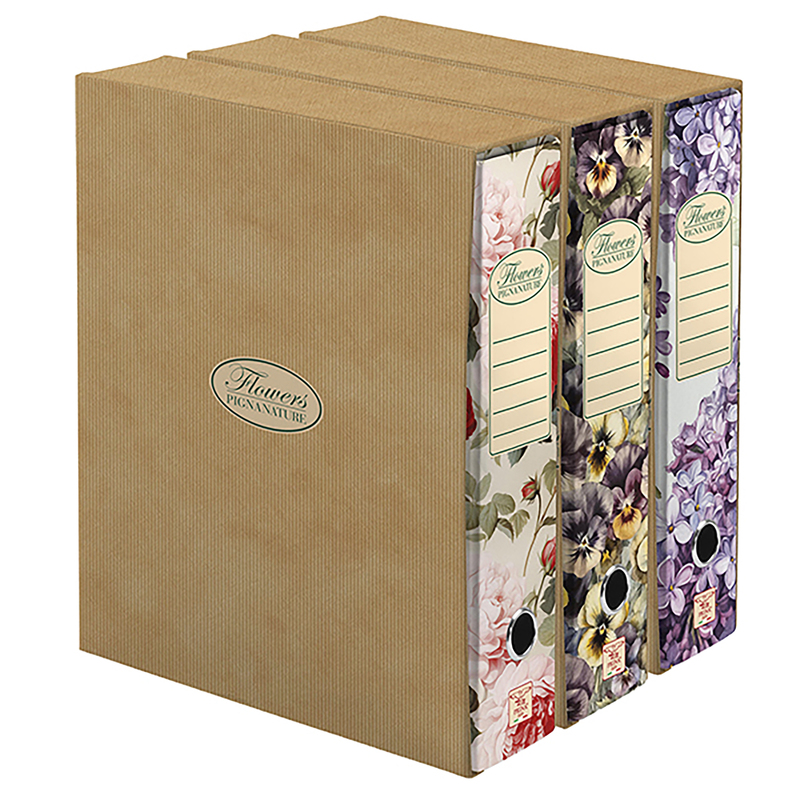 Registratore protocollo D.8cm con custodia Pigna Nature Flowers