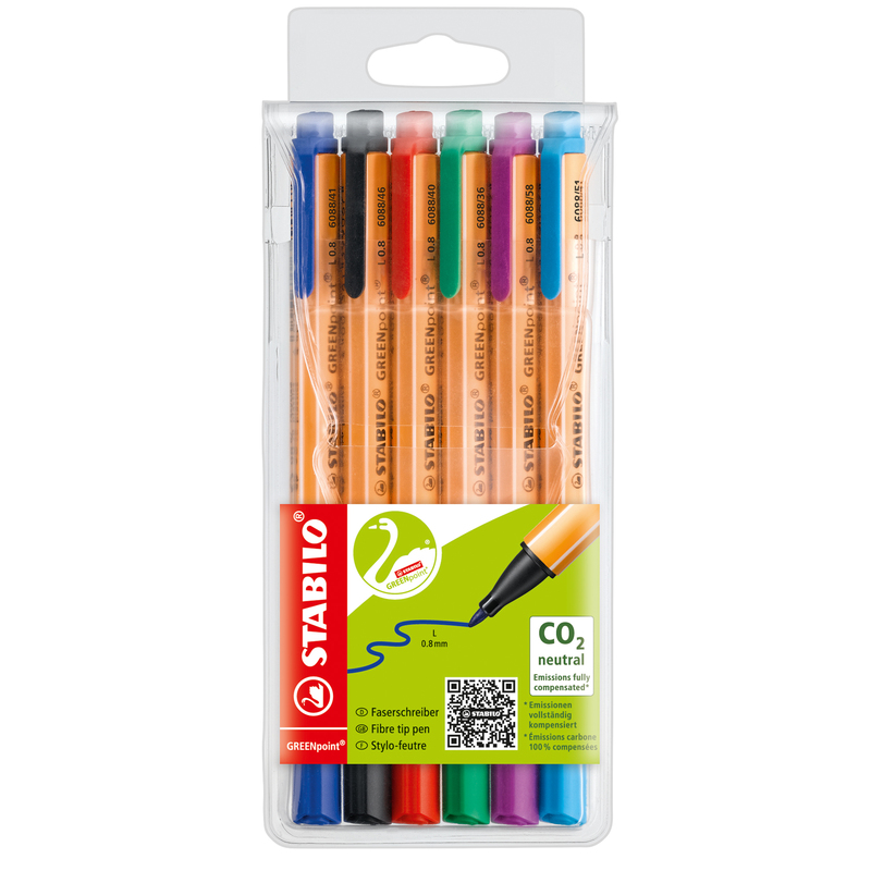 ASTUCCIO 6 Pennarello GREENPOINTR 0.8mm STABILO