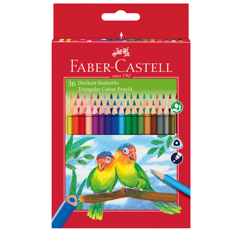 ASTUCCIO 36 PASTELLI COLORATI TRIANGOLARI ECO FABER CASTELL