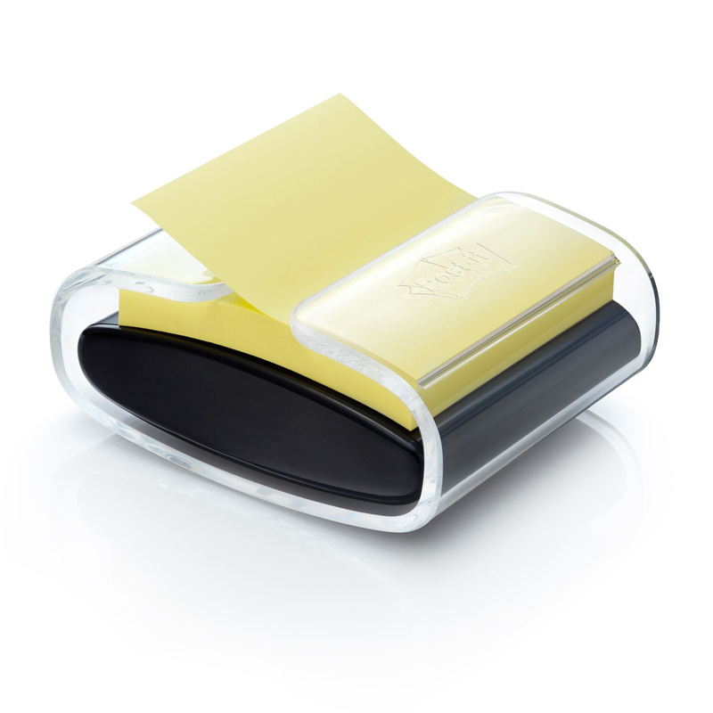DISPENSER PRO nero +1 Post-itR Super Sticky Z-Notes Giallo Canary 76x76mm