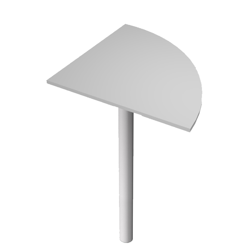 ANGOLARE 90  GRIGIO + GAMBA SUPPORTO GRIGIO CROMATO x SCRIVANIE EASY